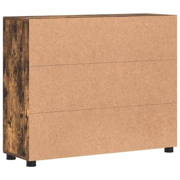 vidaXL Πλαϊνό γραφείο FLORIN 88,5x30,5x73cm Καπνισμένο Ξύλο Δρυός