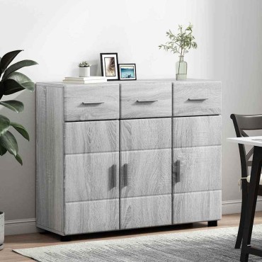 vidaXL Πλαϊνό γραφείο FLORIN 88,5x30,5x73cm Γκρι Sonoma