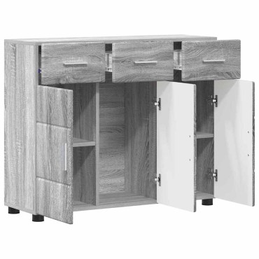 vidaXL Πλαϊνό γραφείο FLORIN 88,5x30,5x73cm Γκρι Sonoma