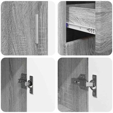 vidaXL Πλαϊνό γραφείο FLORIN 88,5x30,5x73cm Γκρι Sonoma