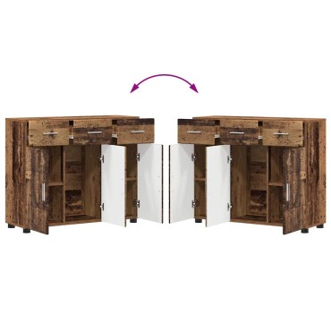 vidaXL Πλαϊνό γραφείο με ράφι FLORIN Παλιό ξύλο 88,5x30,5x73 εκ