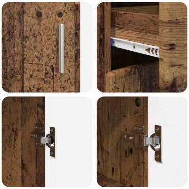 vidaXL Πλαϊνό γραφείο με ράφι FLORIN Παλιό ξύλο 88,5x30,5x73 εκ