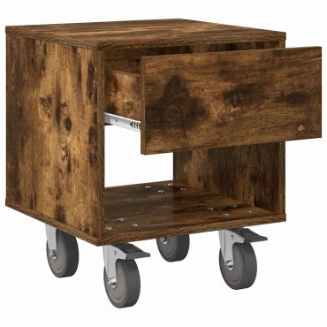 vidaXL Κομοδίνο Καπνιστό Δρύς 40,5x40x48cm Επεξεργασμένο Ξύλο 1 τεμ.