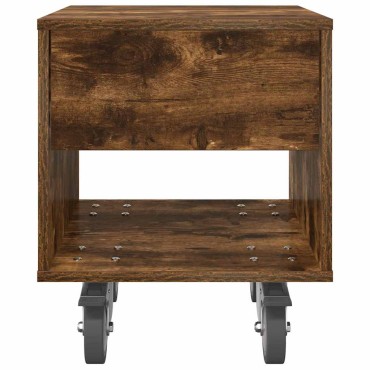 vidaXL Κομοδίνο Καπνιστό Δρύς 40,5x40x48cm Επεξεργασμένο Ξύλο 1 τεμ.