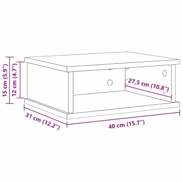 vidaXL Κομοδίνο 2 τεμ. Καπνιστό Δρύς 40x31x15 εκ