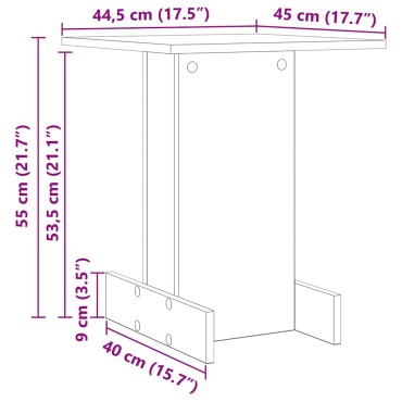 vidaXL End Table Παλιό ξύλο 44,5x45x55cm Επεξεργασμένο Ξύλο