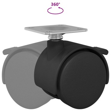 vidaXL Τροχός 2 pcs Μαύρο 39,5 x 39,5 x 37,8 χιλ