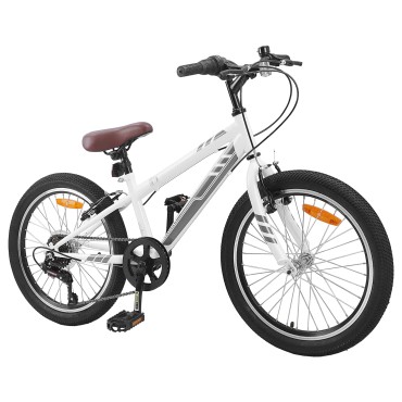 vidaXL Ορεινό Ποδήλατο 24 ίντσες 6-Speed για 8-12 ετών Λευκό