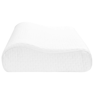 vidaXL Μαξιλάρι Ύπνου Μονόχρωμο Λευκό 57 x 37 x 11,5 εκ. Αφρός Μνήμης