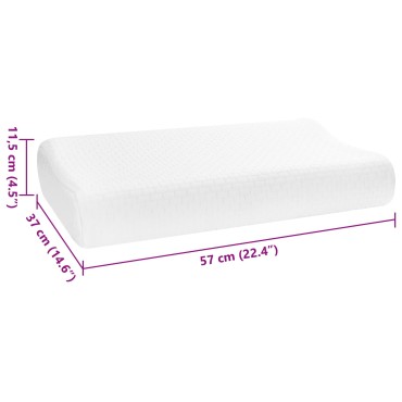 vidaXL Μαξιλάρι Ύπνου Μονόχρωμο Λευκό 57 x 37 x 11,5 εκ. Αφρός Μνήμης