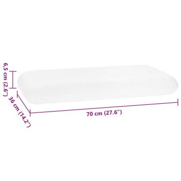 vidaXL Μαξιλάρι Ύπνου Μονόχρωμο Λευκό 70 x 36 x 6,5 εκ Αφρός Μνήμης