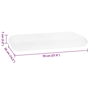 vidaXL Μαξιλάρι Ύπνου Μονόχρωμο Λευκό 70 x 36 x 7 εκ Αφρός Μνήμης