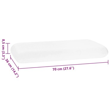 vidaXL Μαξιλάρι Ύπνου Μονόχρωμο Λευκό 70 x 36 x 8,5 εκ Αφρός Μνήμης