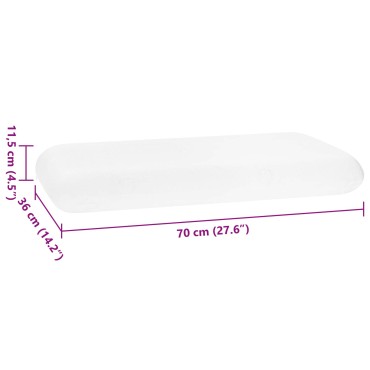 vidaXL Μαξιλάρι Ύπνου Μονόχρωμο Λευκό 70 x 36 x 11,5 εκ Αφρός Μνήμης