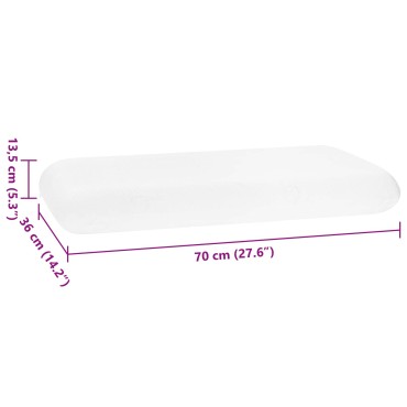 vidaXL Μαξιλάρι Ύπνου Μονόχρωμο Λευκό 70 x 36 x 13,5 εκ Αφρός Μνήμης