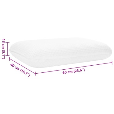 vidaXL Μαξιλάρι Ύπνου Μονόχρωμο Λευκό 60 x 40 x 13 εκ. Αφρός Μνήμης