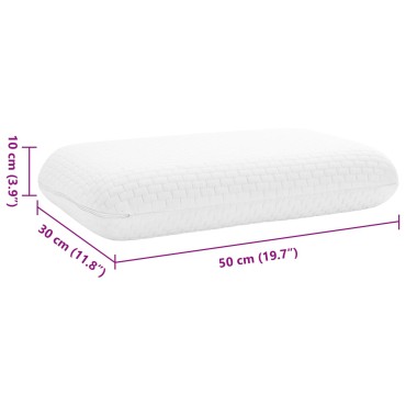 vidaXL Μαξιλάρι Ύπνου Μονόχρωμο Λευκό 50 x 30 x 10 εκ. Αφρός Μνήμης