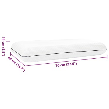 vidaXL Μαξιλάρι Ύπνου Μονόχρωμο Λευκό 70 x 40 x 14 εκ Τζελ Αφρός
