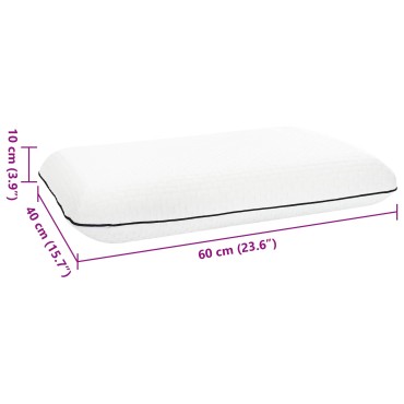 vidaXL Μαξιλάρι Ύπνου Μονόχρωμο Λευκό 60 x 40 x 10 εκ Τζελ Αφρός