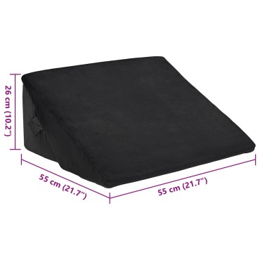 vidaXL Μαξιλάρι Γωνίας Μαύρο 55 x 55 x 26 εκ. Αφρός Μνήμης
