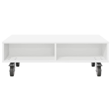 vidaXL Κομοδίνο με τροχούς Λευκό 90x50x30cm Επεξεργασμένο Ξύλο 1 τεμ.