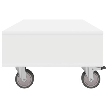 vidaXL Κομοδίνο με τροχούς Λευκό 90x50x30cm Επεξεργασμένο Ξύλο 1 τεμ.