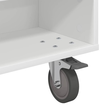 vidaXL Κομοδίνο με τροχούς Λευκό 90x50x30cm Επεξεργασμένο Ξύλο 1 τεμ.