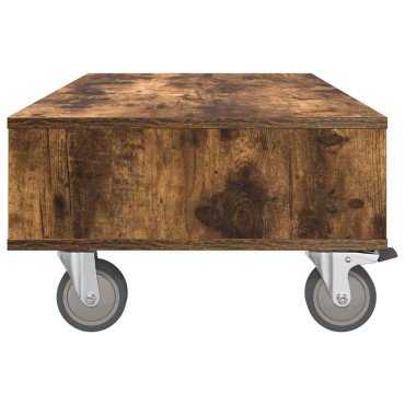vidaXL Κομοδίνο με τροχούς Καπνιστό Δρύς 90x50x30cm 1 τεμ.