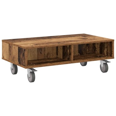 vidaXL Κομοδίνο με τροχούς Παλιό ξύλο 90x50x30cm 1 τεμ.
