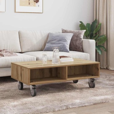 vidaXL Κομοδίνο με τροχούς Artisan Oak 90x50x30cm 1 τεμ.