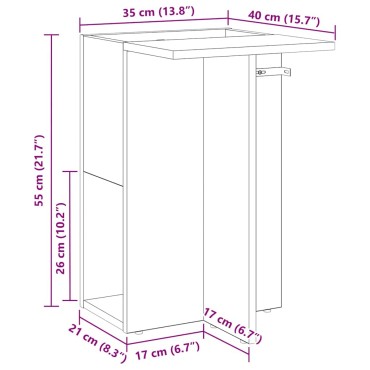 vidaXL End Table Καπνιστό Δρύς 35x40x55cm Επεξεργασμένο Ξύλο