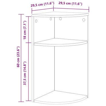 vidaXL End Table 29,5x29,5x60cm Επεξεργασμένο Ξύλο Μαύρο