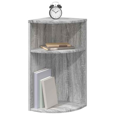 vidaXL End Table 29,5x29,5x60cm Επεξεργασμένο Ξύλο Γκρίζο Σονομα