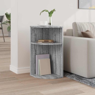 vidaXL End Table 29,5x29,5x60cm Επεξεργασμένο Ξύλο Γκρίζο Σονομα