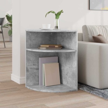 vidaXL End Table 39,5x39,5x60cm Επεξεργασμένο Ξύλο Σκυρόδεμα Γκρι
