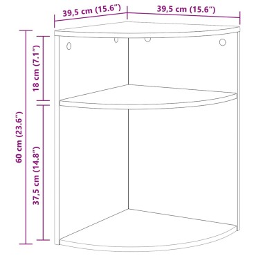 vidaXL End Table 39,5x39,5x60cm Επεξεργασμένο Ξύλο Σκυρόδεμα Γκρι