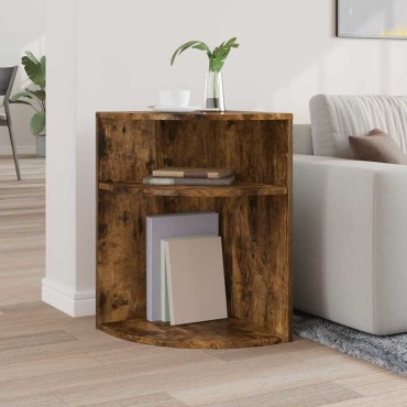 vidaXL End Table 39,5x39,5x60cm Επεξεργασμένο Ξύλο Καπνιστό Δρύς