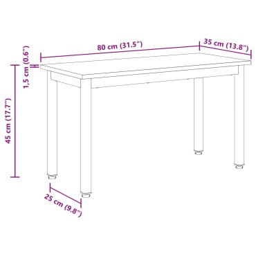 vidaXL παγκάκι Artisan Δρυς 80x35x45cm Επεξεργασμένο Ξύλο