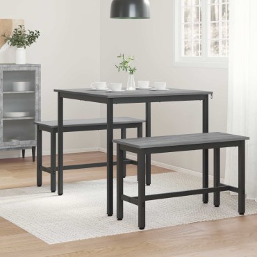 vidaXL Τραπεζαρίες 80x80x75cm Επεξεργασμένο Ξύλο Γκρι Sonoma