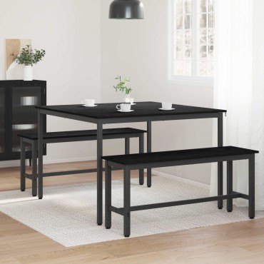vidaXL Τραπεζαρίες 110x110x75cm Επεξεργασμένο Ξύλο Μαύρη Δρυς