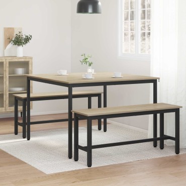 vidaXL Τραπεζαρίες 110x110x75cm Επεξεργασμένο Ξύλο Sonoma Δρυς