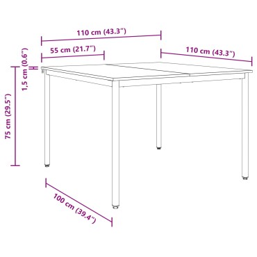 vidaXL Τραπεζαρίες 110x110x75cm Επεξεργασμένο Ξύλο Sonoma Δρυς