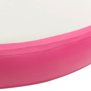 vidaXL Στρώμα Γυμναστικής Φουσκωτό Ροζ 100x100x10 εκ. PVC με Τρόμπα