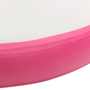 vidaXL Στρώμα Γυμναστικής Φουσκωτό Ροζ 100x100x15 εκ. PVC με Τρόμπα