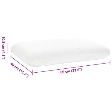 vidaXL Μαξιλάρι Ύπνου Μονόχρωμο Λευκό 60 x 40 x 10,5 εκ Αφρός Μνήμης