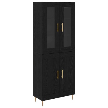 vidaXL Highboard 2 τεμ. Μαύρη Οξυά 69,5x34x180cm