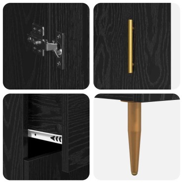 vidaXL Highboard 2 τεμ. Μαύρη Οξυά 69,5x34x180cm