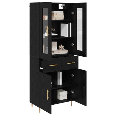 vidaXL Highboard 2 τεμ. Μαύρη Οξυά 69,5x34x180cm