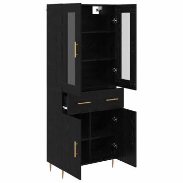 vidaXL Highboard 2 τεμ. Μαύρη Οξυά 69,5x34x180cm