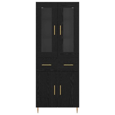 vidaXL Highboard 2 τεμ. Μαύρη Οξυά 69,5x34x180cm